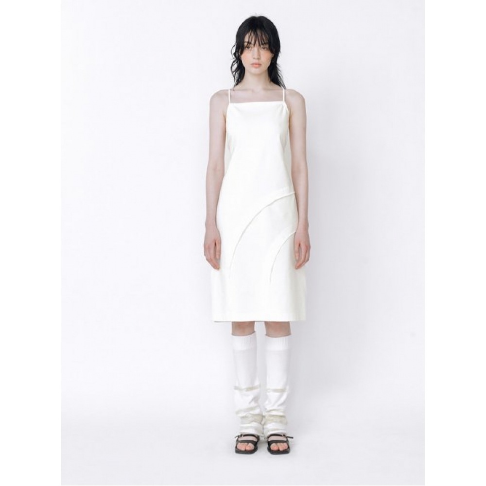 MEENDERI バックレスストラップドレス-ホワイト