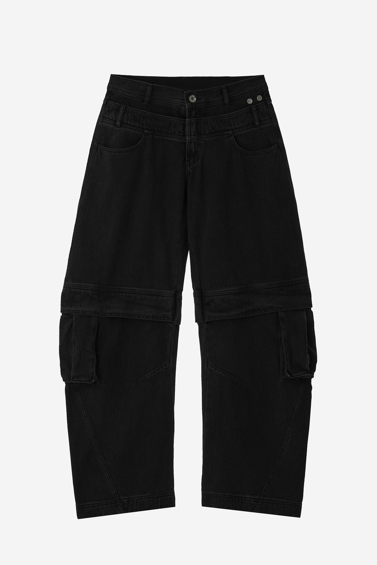 【BLR】 BLR x POG DIVIDED CURVED LINE DOUBLE BUCKLE PANTS