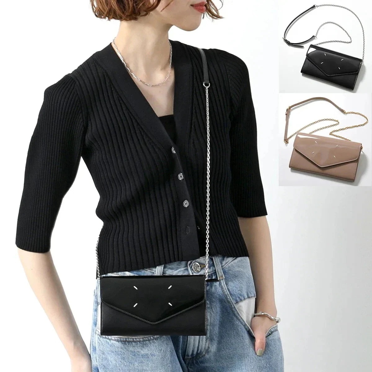 MAISON MARGIELA メゾンマルジェラ チェーン ウォレット SA1UI0037 P5135 レディース ショルダーバッグ レザー 長財布 鞄 カラー