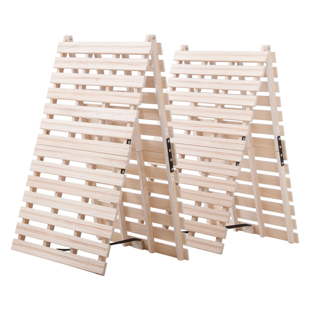 ベッドマットレスすのこベッド折りたたみベッド ダブル シングル すのこベッド 爽快 軽 2つ折り 折りたたみ 天然桐 セミダブルすのこベッド