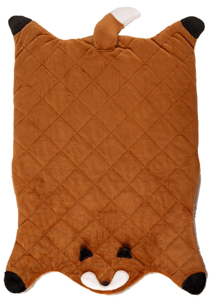 アニマルサンドクッション キツネ ブラウン　フランネル ボア あったか ブランケット 脚 挟まる 一人暮らし コタツポケット お一人様こたつ　メーカー直送品