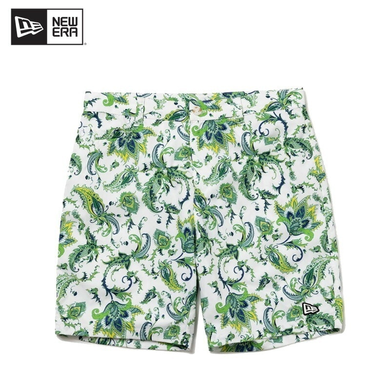 ニューエラ テック ショートパンツ All Over White Paisley ゴルフ ボトムス ハーフパンツ