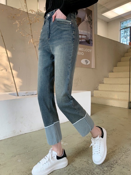 Lieer 1NZ8070 美しいダメージジーンズ
