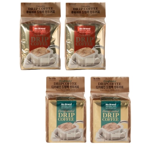 ノーブランドコロンビアドリップバッグコーヒー豆15個×2個+デカフェインドリップバッグコーヒー豆15個×2個