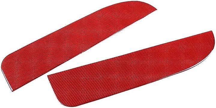 新型 フィアット 500 2010～2022に適用 ドアキックガード ドアトリムカバー ドアキックマット ステッカー カーボンファイバー製 キズ防止カバー 運転席側(カーボン調＆レッド)