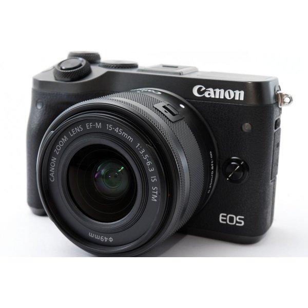 【中古】キヤノン Canon EOS M6 レンズキット ブラック 美品 新品 SDカード付き付 50,880円