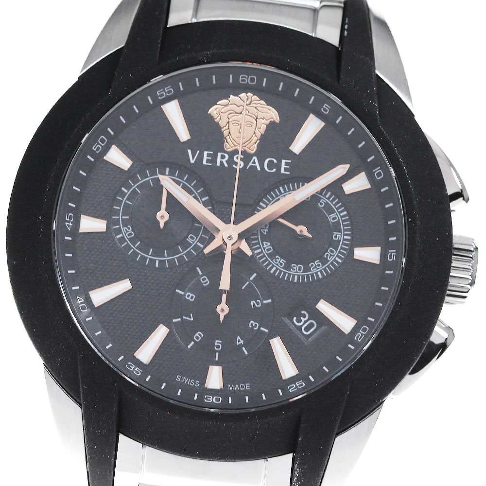 ヴェルサーチ VERSACE キャラクター クロノグラフ クォーツ メンズ 極美品 箱保証書付き_821141【中古】