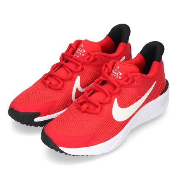 ナイキ ジュニア スニーカー スター ランナー 4 DX7615-600 STAR RUNNER 4 NN (GS) レッド ランニングシューズ 子供用 通学靴 運動靴