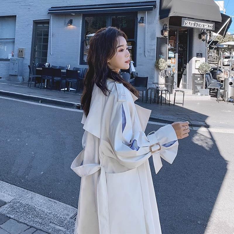 コート ロング丈 アウター 上着 羽織 前開き 長袖 キャンディースリーブ 襟付き ベルト ウエストマーク レディース かわいい 大人可愛い きれいめ 上品 こなれ感 シンプル カジュアル 主役級防寒