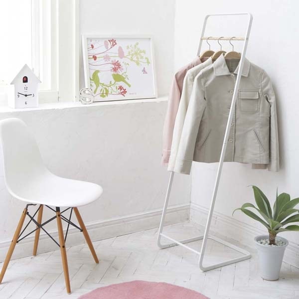 コートハンガーラック シンプル モダンウッド ホワイト