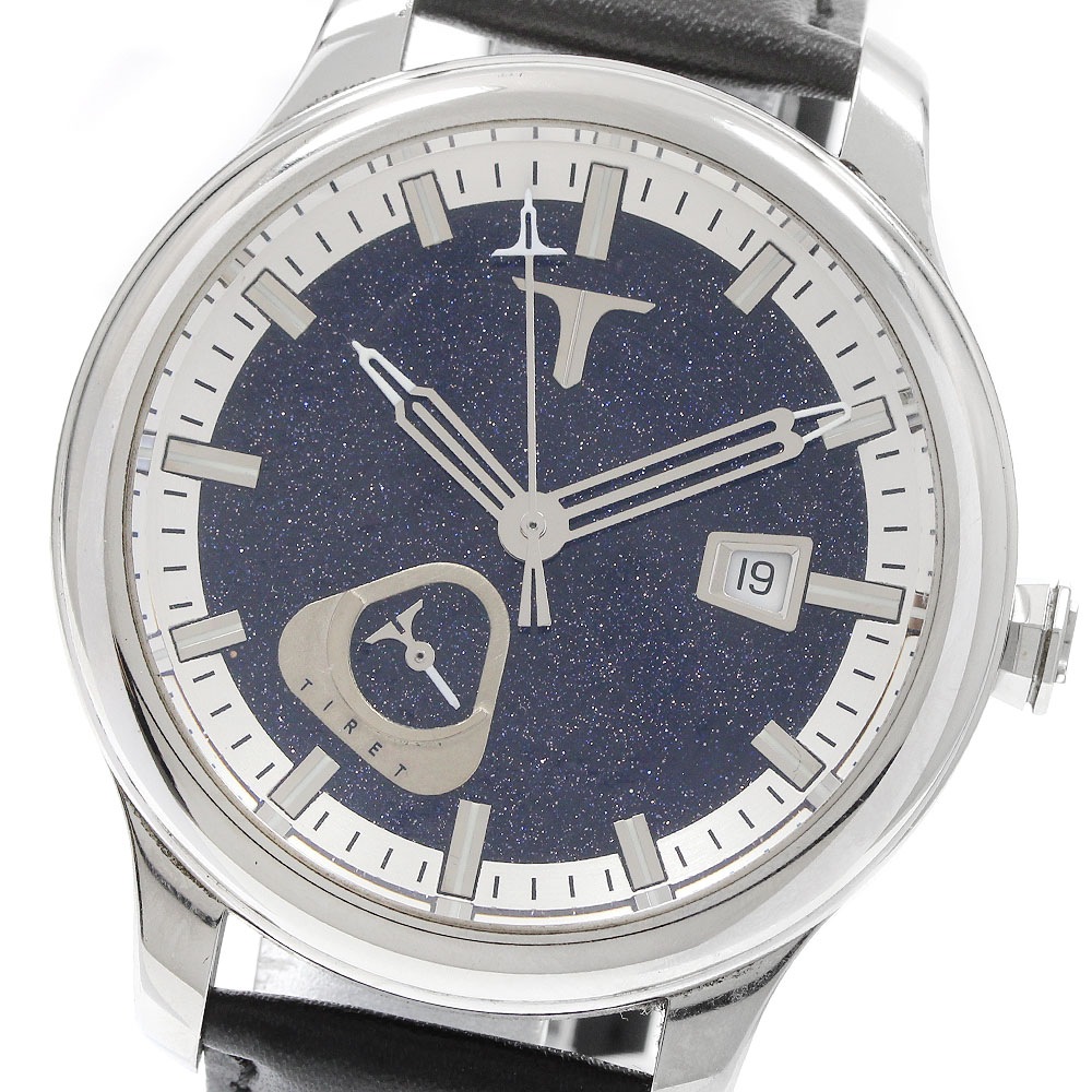ティレットニューヨーク TIRET NEW YORK クラシッQ アベンチュリン デイト パワーリザーブ 自動巻き メンズ _932296【中古】