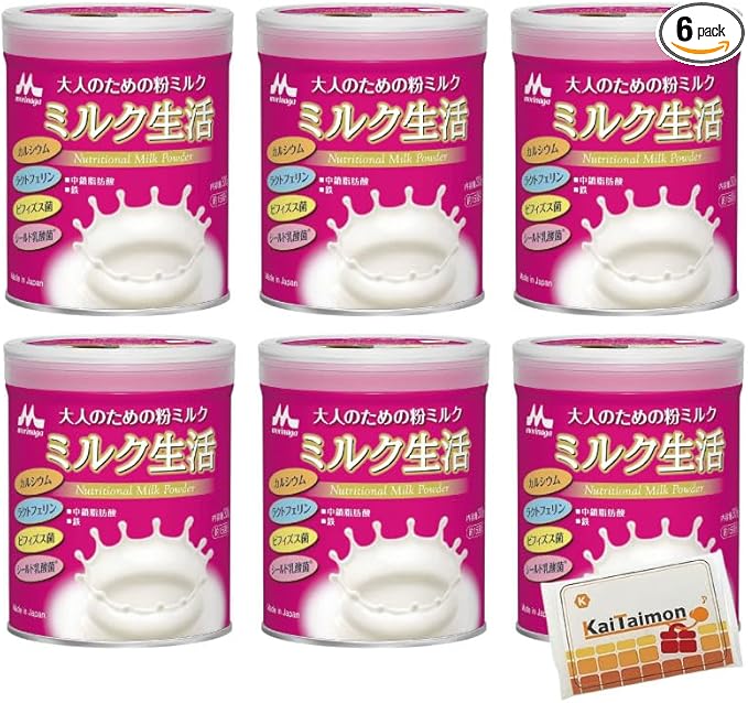 森永乳業森永乳業 大人のための粉ミルク ミルク生活 300g オリジナルポケットティッシュ付き (6缶)