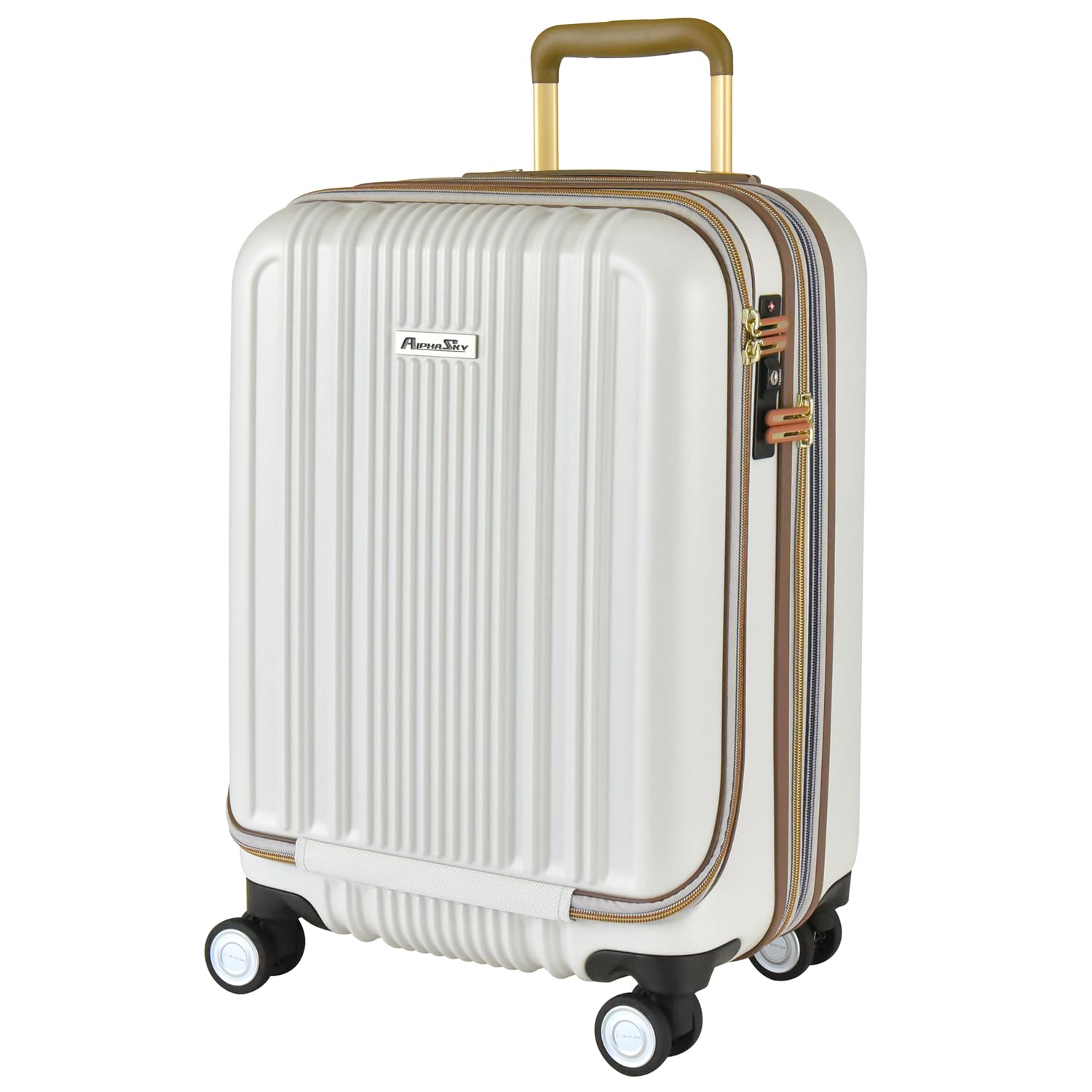 [プラスワン] ［ALPHA SKY］ スーツケース キャリーケース(S+/Mサイズ）S+サイズ 40～45L 49cm 機内持込 フロントオープン ストッパー HINOMOTO 静音キャスター 拡張
