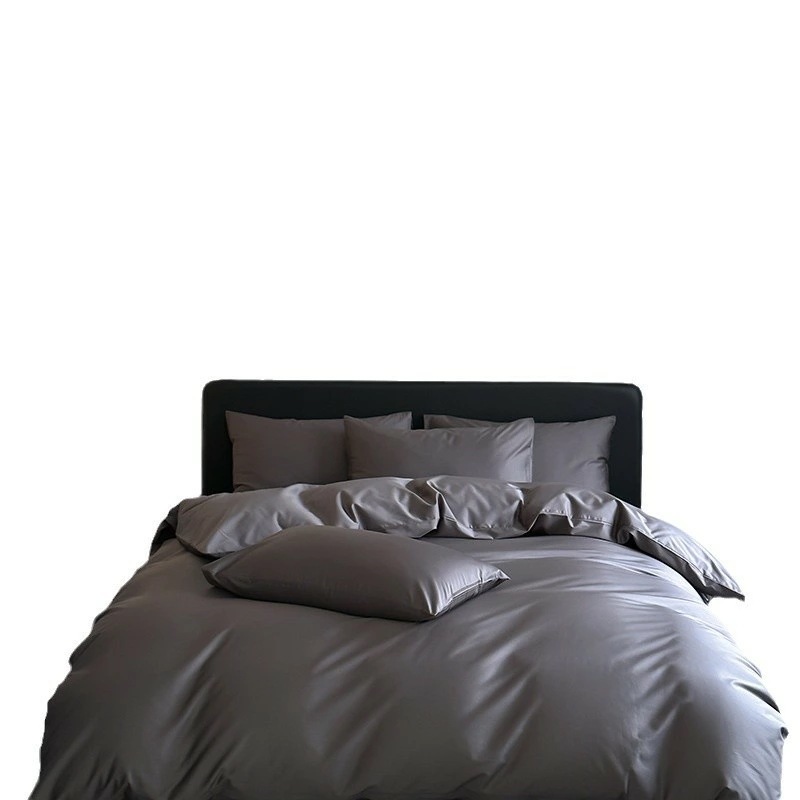 ベッドリネン 四件 セット コットン サテン 綿100% 北欧風 シンプル 無地 ベッドカバー シーツ マットレスカバー