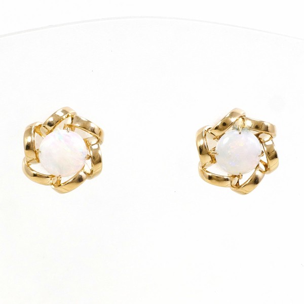 K18 18金 YG イエローゴールド ピアス オパール 総重量約1.1g ジュエリー 中古