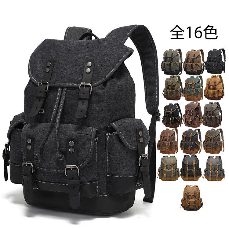 新色入荷／リュック メンズ レディース 男女兼用 旅行 通勤 通学 カジュアル 配色 シンプル キャンバス生地 帆布 リュックサック バックパック 上品 上質 大人 大容量 メンズバッグ バッグ カ
