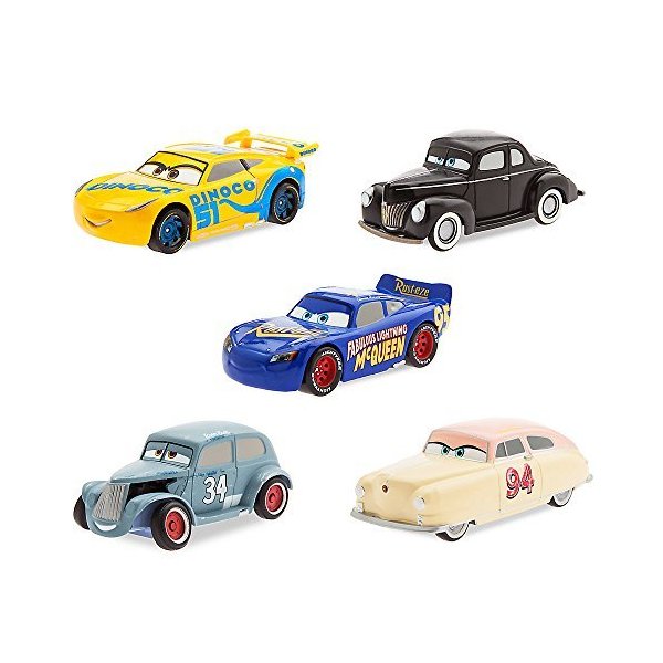 Disney Cars 3 Deluxe Die Cast Gift Set - Fabulous Lightning McQueen, Dinoco Cruz Ramirez, Louise Nas