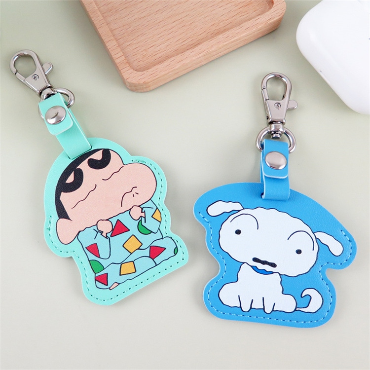 10個セット クレヨンしんちゃん小アクセスカード保護ケースキーホルダー可愛いアニメチャームエレベーターICカードケース
