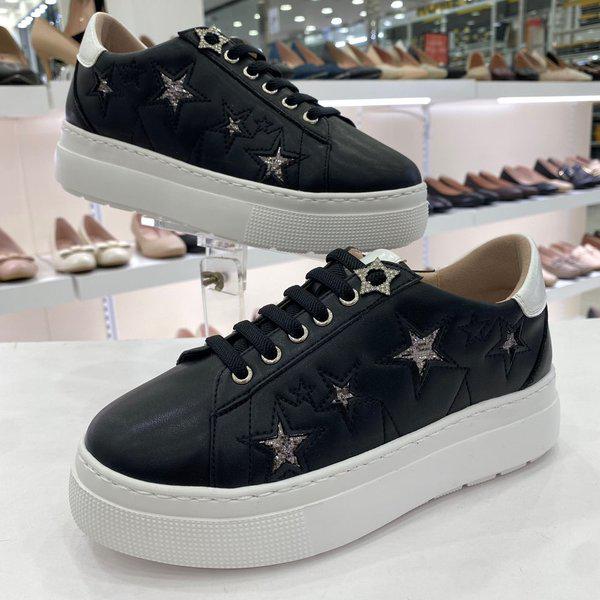 女性バンディング背伸びスニーカーPFEHZF666BK