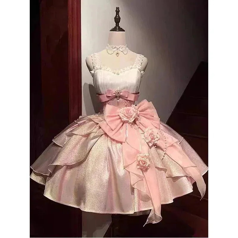 【1-3日出荷】バラ jsk 小 花嫁 スカート誕生日 ロリータ 小礼スカート ハロウィン 仮装 春服 レディース