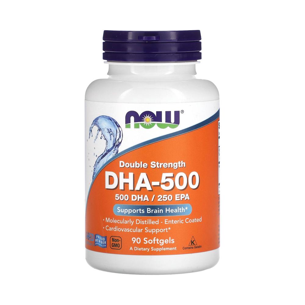 NOW Foods DHA-500 フィッシュオイル 2倍強度 ソフトジェル90粒