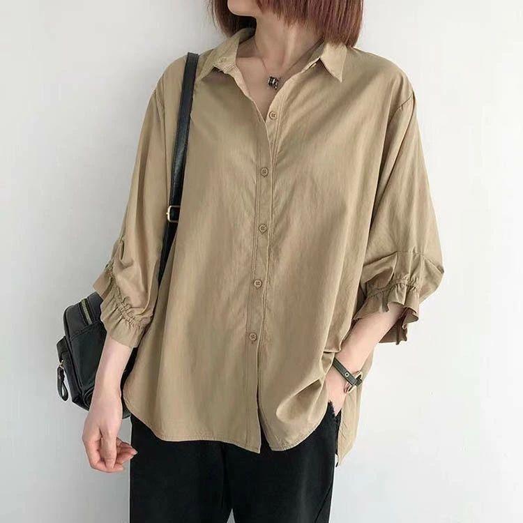 夏新作ブラウス レディース 春秋 綿 無地 シャツ 長袖 オフィスカジュアル おしゃれ 50代 40代 30代 レース フリル 上品 大人可愛い 着やせ きれいめ 通勤OL ゆ