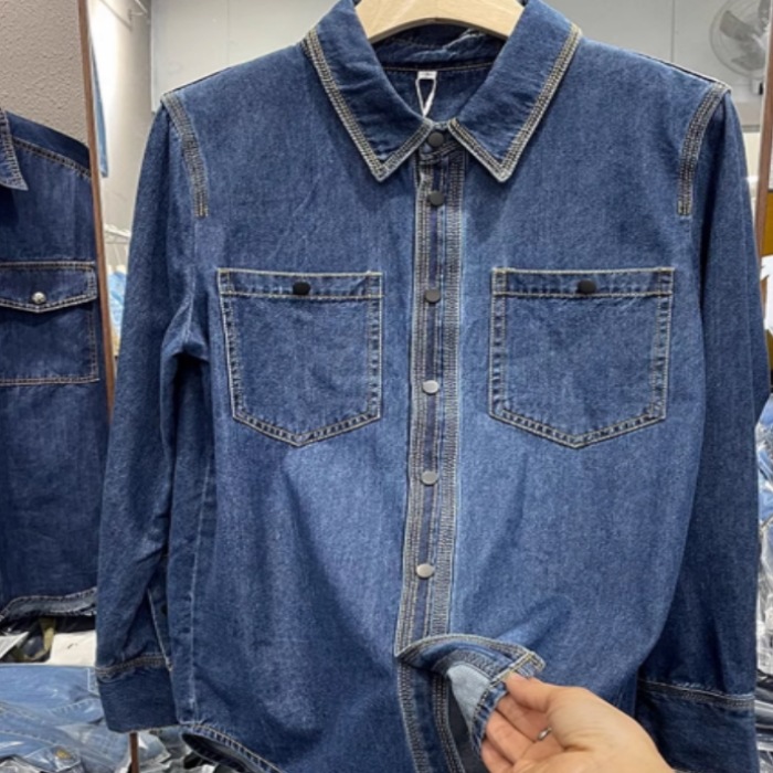 レディース トップス シャツ デニムシャツ デニム 前開き 長袖 襟付き ポケット ボタン アメカジ ブルーデニム カラーデニム かわいい 大人可愛い シンプル カジュアル おしゃれ かっこいい