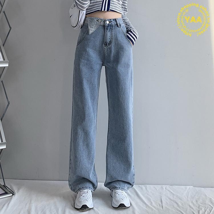 ロング丈 デニムパンツ レディース バギーパンツ ワイドパンツ 春 夏 秋 ジーンズ ウォッシュ ヴィンテージ 春夏