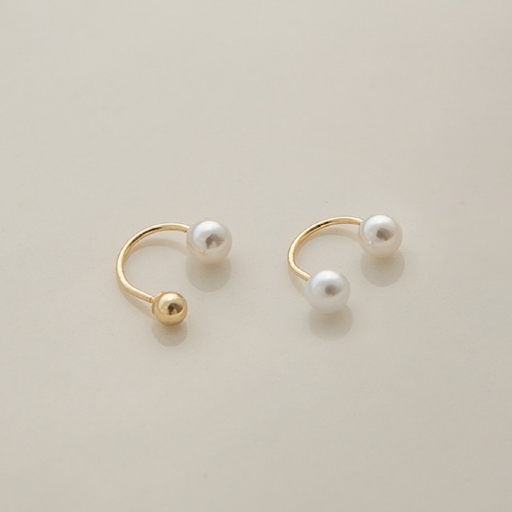 LUNNE 14k Uフックパールピアス K14ゴールド #PI06