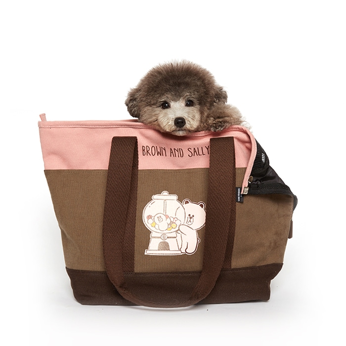 送料無料ブラウン アンド サリー キャリア バッグ_カーキ/ペット用品