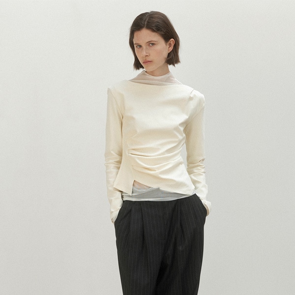 (BL-4287)LOND2 WAIST TUCK BLOUSE