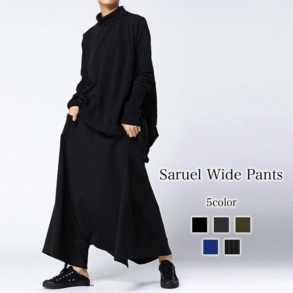 ワイドパンツ レディース サルエルワイドパンツ 50代 プレスパンツ ワイド ハイウエスト 冬 セミ あったか 夏 大きいサイズ ガウチョパンツ コーデ ゆったり ゴム パンツ センター 春 人気 コ