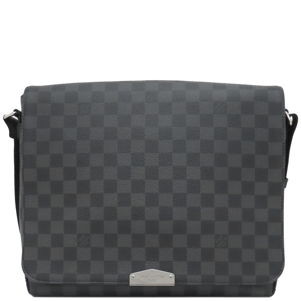 ルイヴィトン LOUIS VUITTON ショルダーバッグ ディストリクト MM ダミエグラフィットキャンバス ダミエグラフィット シルバー金具 黒 グレー N40350 CA2220【中古】