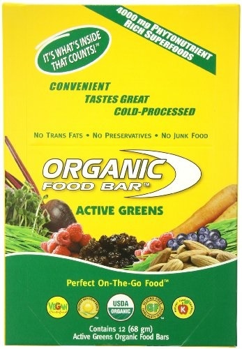 植物性成分配合 Organic Food Bar - Active Greens Protein Bars, USDA Organic Protein Bar with Superfood Blend (Pack o