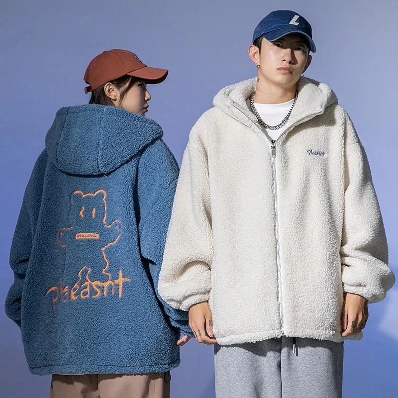 大人の魅力 ペアルック ボアコート ボアジャケット レディース トップス 長袖 刺繍 可愛い 厚手 ボアジャン カップル お揃い 韓国風 おしゃれ ゆったり おすすめ