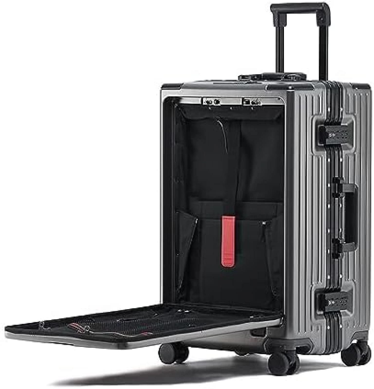 スーツケース USB Type-C 充電 前ポケット トップオープン フロントオープン アルミフレーム 多機能 キャリーケース TSAロック 複数収納ポケッ 静音 独立ジッパーロ ック 3～5泊 機内