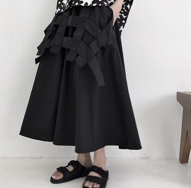 スカート ボトムス レディース プリーツ ミディアム 個性的 夏服 ミディアム フレア ドッキング 切り替えデザイン ウエストゴム プリーツ インスタ映え SNS 映え 写真 映え 目立つ 流行 トレ