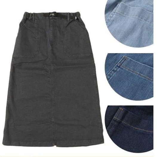 デニム ベイカー クライミングスカート レディース スカート ロングスカート スリット 美脚 カジュアル 伸縮性 ゆったり 2344005L