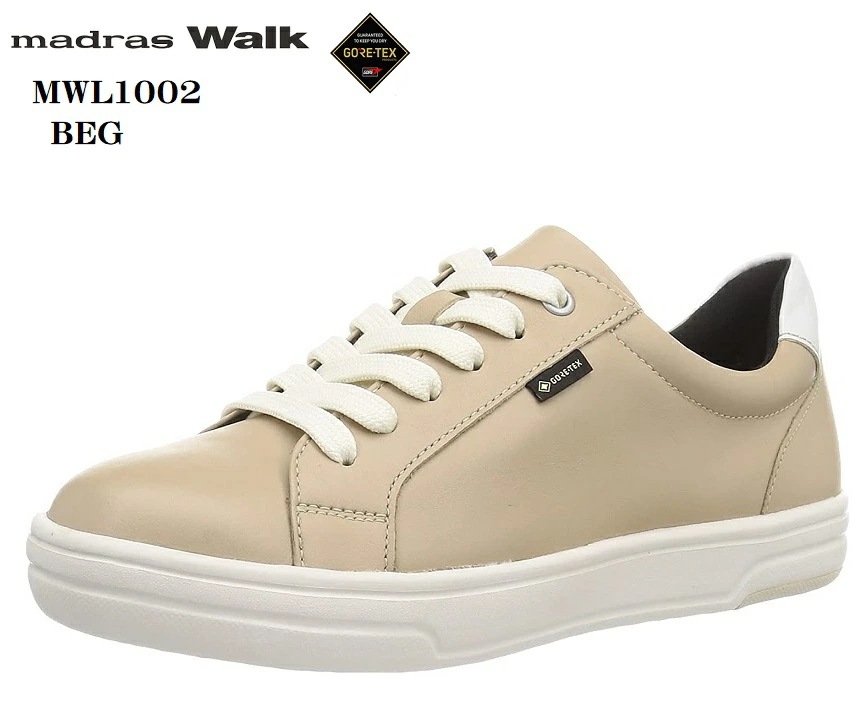 [マドラスウォーク]madras Walk MWL1002 GORE-TEX ゴアテックス カジュアルウォーキングスニーカー 完全防水 レディス ソフトなリアルレザーを全体に使用