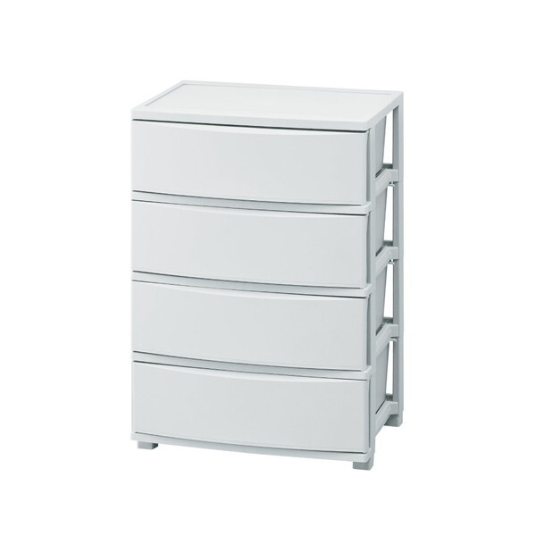 CLN-544 ブルーグレー ワイドチェスト 4段 メーカー直送