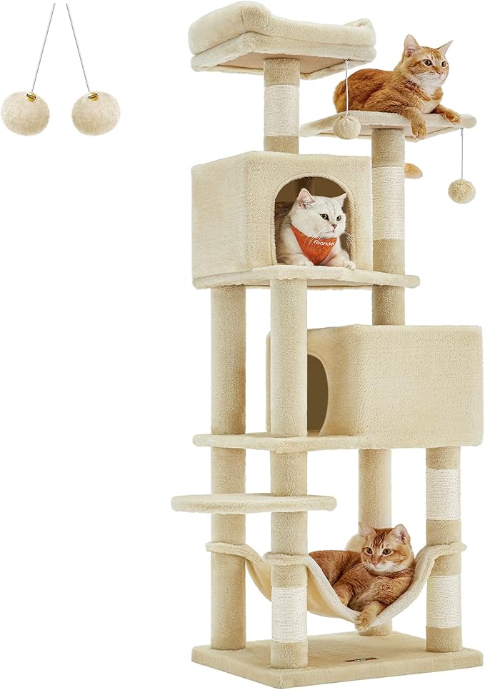 FEANDREA キャットタワー 猫タワー スリム 大型猫 多頭飼い 据え置き 省スペ 6,528円