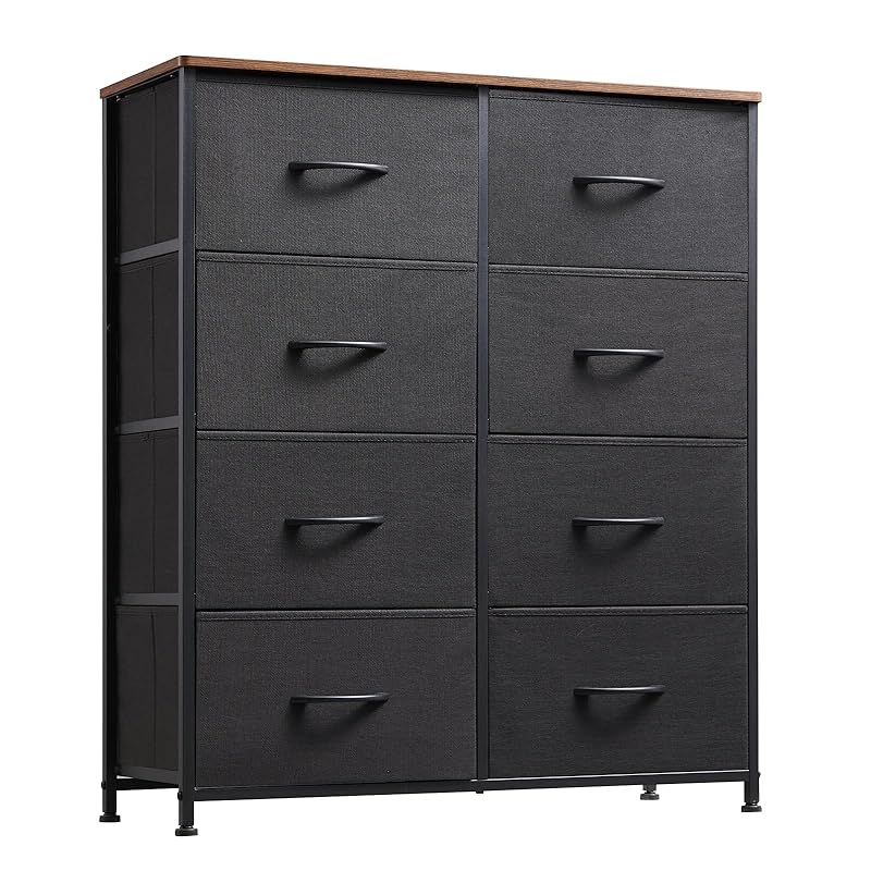 Somdot チェスト タンス 収納 引き出し 棚 布製 洋服ダンス おしゃれ 箪笥 大容量 たんす 幅80 奥行30 高さ93 衣類 ワイド リビング 転倒防止 一人暮らし 4段8杯 ブラック 8,380円