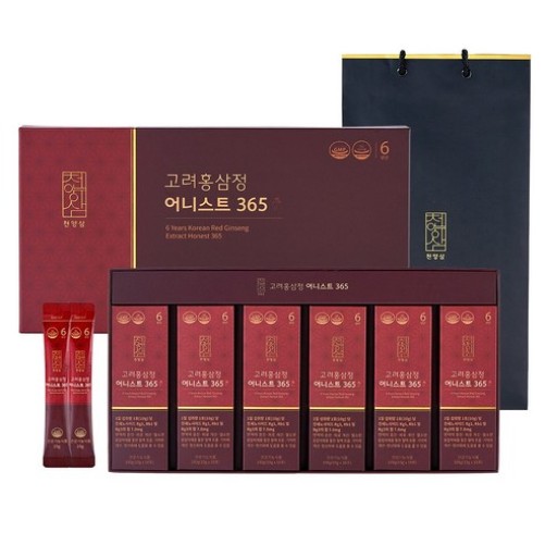 チョンヤンサム/ 6年根 高麗 紅蔘ジョン·アーネスト 365 紅参スティック 60包 ギフトセット