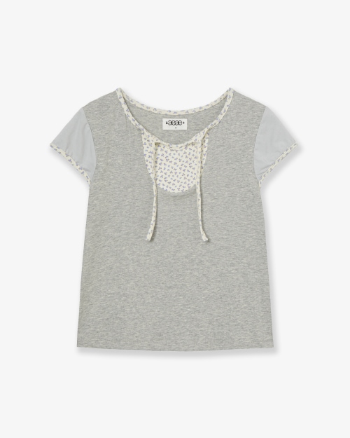 【AEAE】 FLOWER BLOCK TEE [MELANGE GREY] 正規品