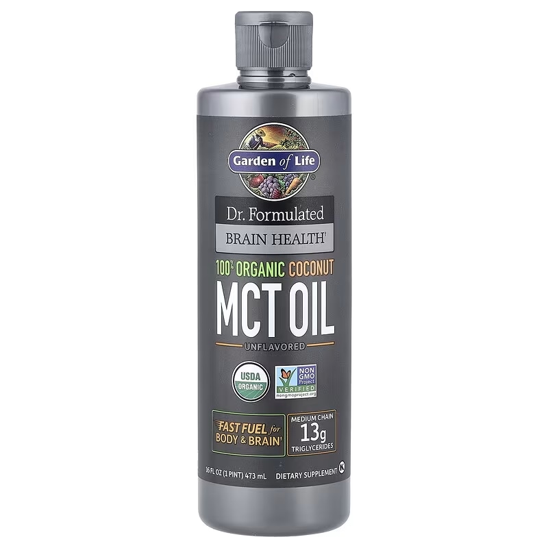 ドクターフォーミュレイテッドブレインヘルス 100％オーガニックココナッツ中鎖脂肪酸トリグリセリドオイル プレーン 473ml（16液量オンス）