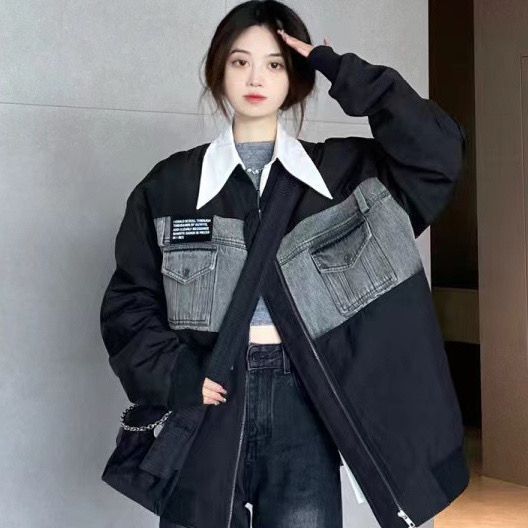 ジャケット 冬アウター ジャケットコーデに役立つ！デニムジャケット2024はボアで決まりひと足お先にボア秋アウター2024ins 韓国ファッション カ 4,956円
