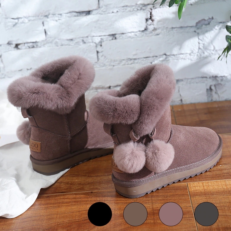 VMT61 韓国 ブーツ 牛革+ウール スノーブーツ ショートブーツ 長靴 ムートンブーツ 厚くて暖かい 本革 裏起毛 ブーツ レディース 冬のブーツ 靴 厚底ブーツ 冬 韓国ファッション シューズ3