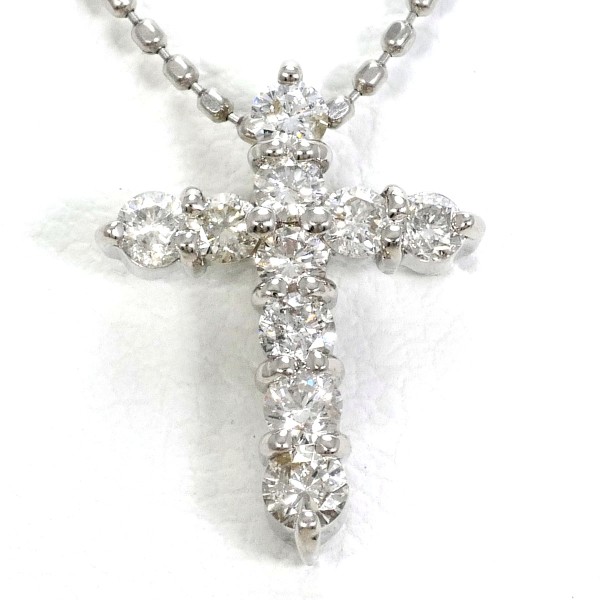 PT900 プラチナ PT850 ネックレス ダイヤ 0.3 約40cm ジュエリー 中古