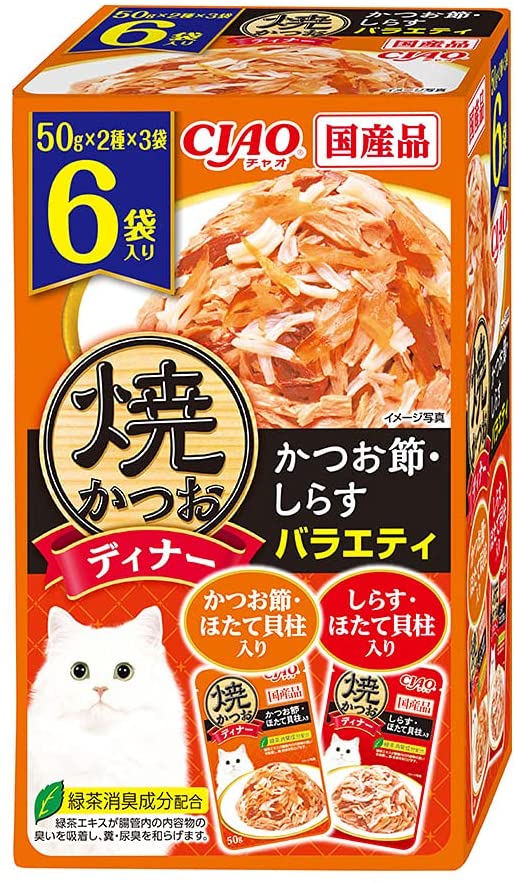 何でも揃う チャオ (CIAO) 6袋入り（50g かつお節しらすバラエティ 焼かつおディナー キャットフード キャットフード -  flaviogimenis.com.br