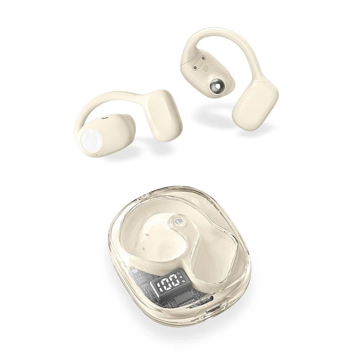 完全ワイヤレスイヤホン Bluetooth対応 オープンイヤー型 JKTWS062WH ホワイト